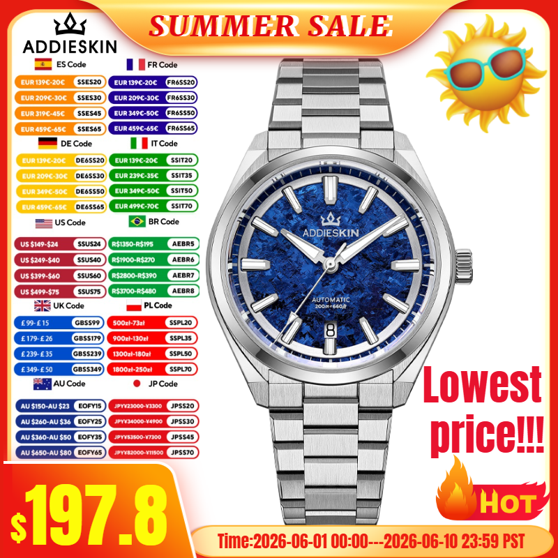 Body Jewelry Titanium - AddiesKIN K006 Men Watch 9015 Ice