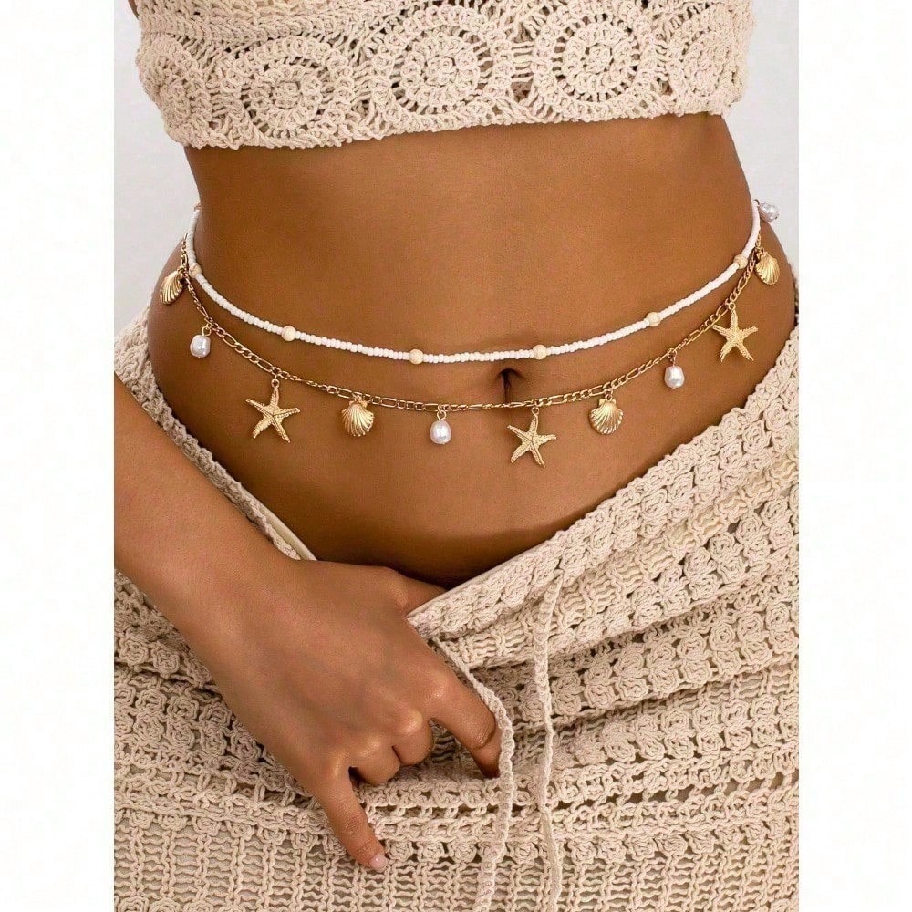 Body Jewelry Chains - 2pcs Bohemian Style Ocean Series Shell
