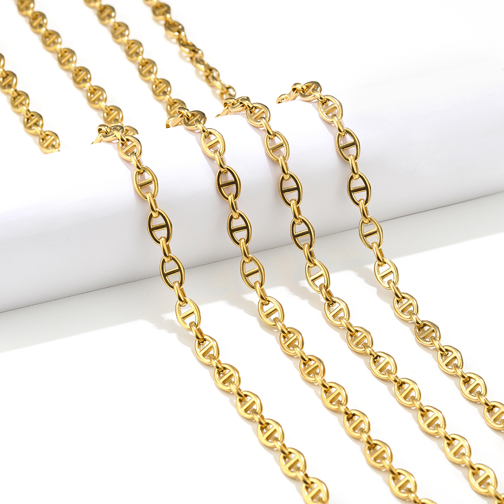 Body Jewelry Chains - 1 Meter Stainless Steel Coffee Bean