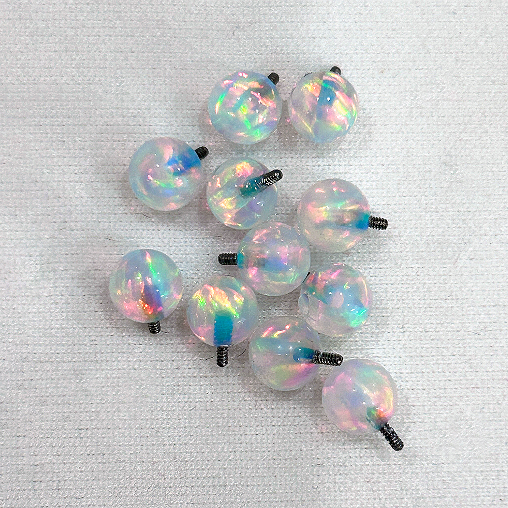 Body Jewelry Titanium - 1 Pair Piercing Screw on Ball