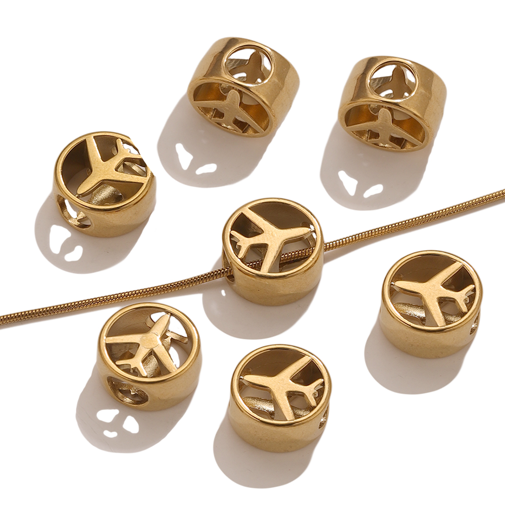 Body Jewelry Diy - 5PCS 18K Gold Plated Airplane Openwork
