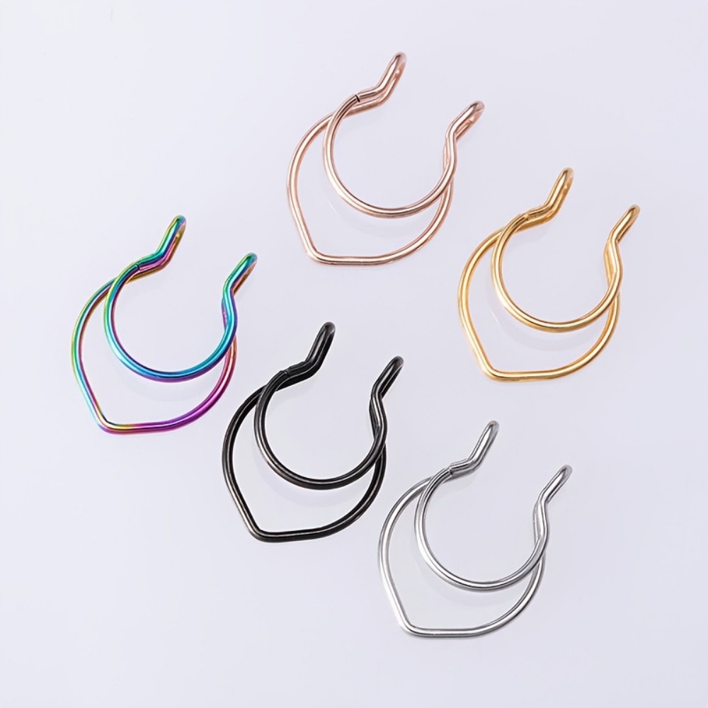 Body Jewelry Nose Studs - 1pcs/5pcs Non-Piercing Nose Ring Fake Septum
