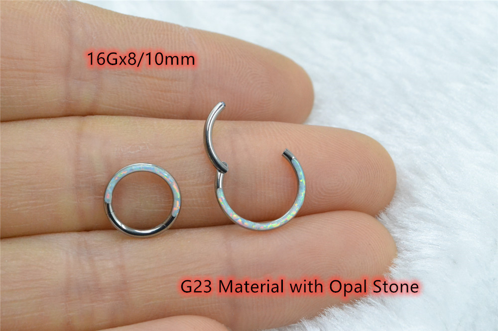 10pcs/Lot G23 Titanium Opal St - Clicker Ring Seamless review and price
