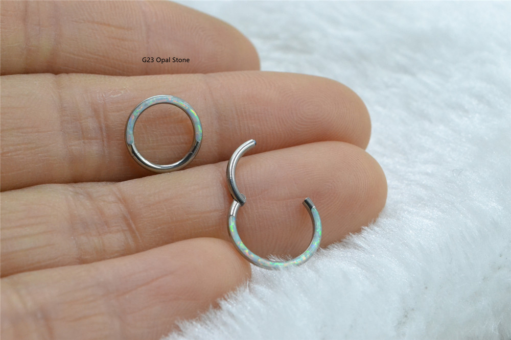 10pcs/Lot G23 Titanium Opal St - Clicker Ring Seamless review and price