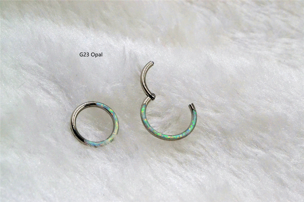 10pcs/Lot G23 Titanium Opal St - Clicker Ring Seamless review and price