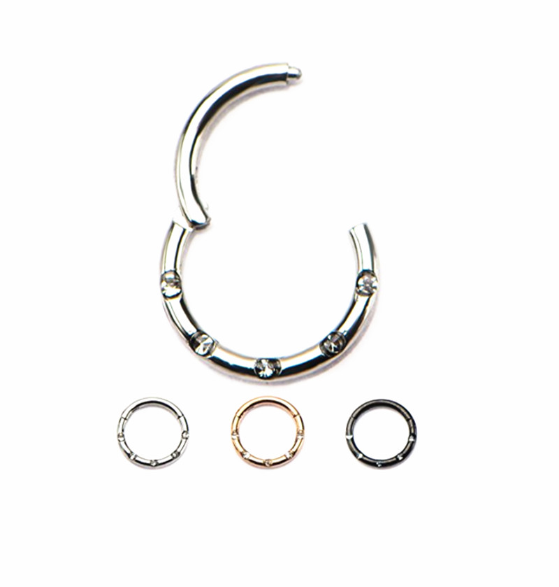 20pcs/lot  Stainless Steel Gem - Clicker Ring Seamless review and price