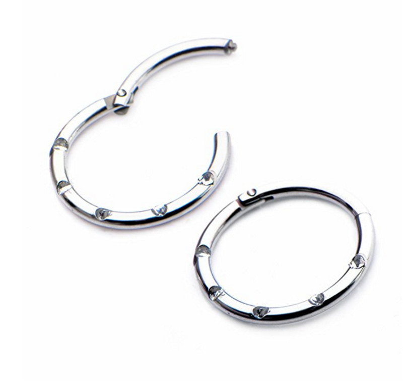 20pcs/lot  Stainless Steel Gem - Clicker Ring Seamless review and price