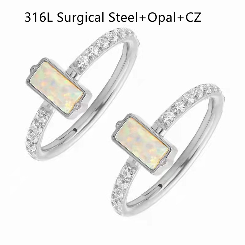 10pcs 316L Surgical Steel Opal - Clicker Ring Seamless review and price