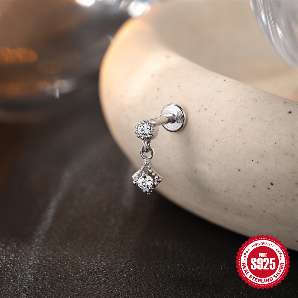 ROXI Moissanite 925 Sterling S - Tragus Flat Back review and price