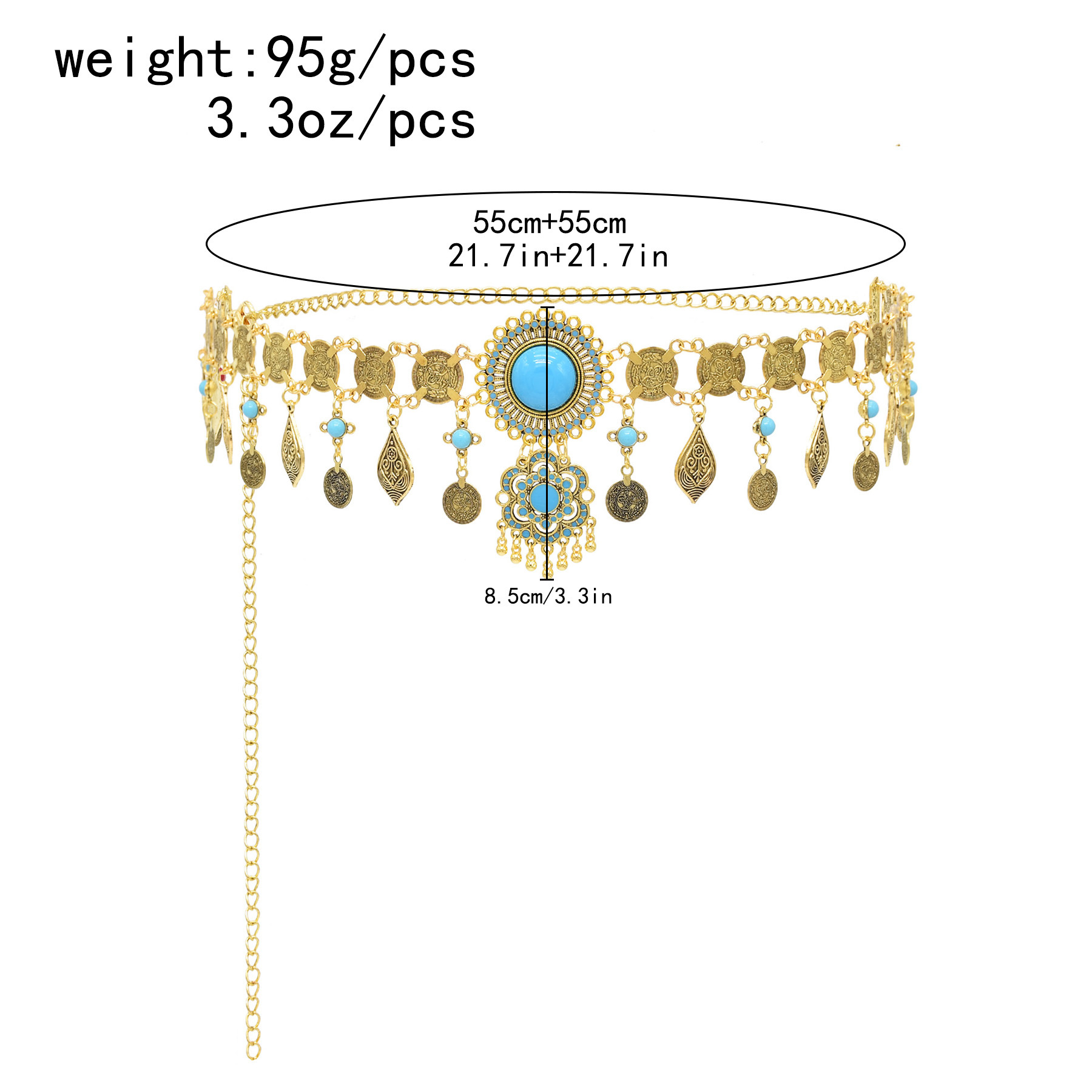 Bohemian Belt Gold Color Coin  - Body Jewelry Charms review and price