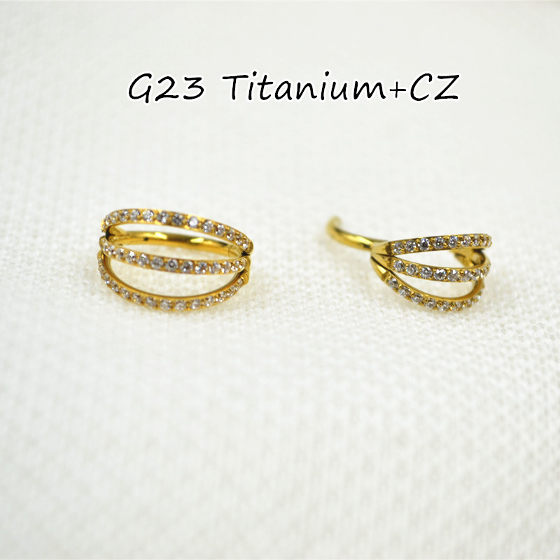 10pcs 16G CZ G23 Titanium Nose - Clicker Ring Seamless review and price