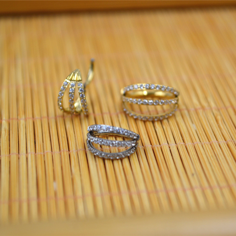 10pcs 16G CZ G23 Titanium Nose - Clicker Ring Seamless review and price
