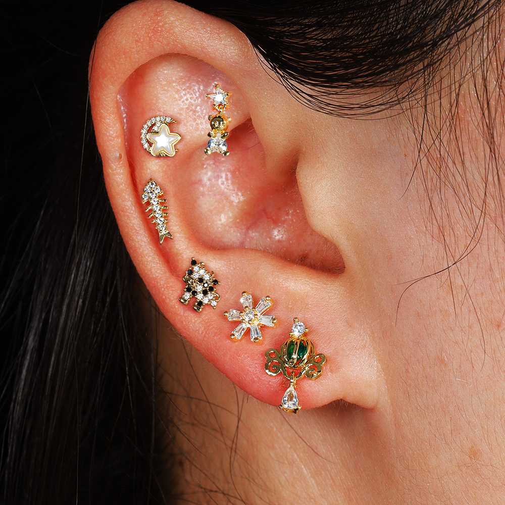 1pc Cartilage Ear Piercing Ear - Tragus Flat Back review and price