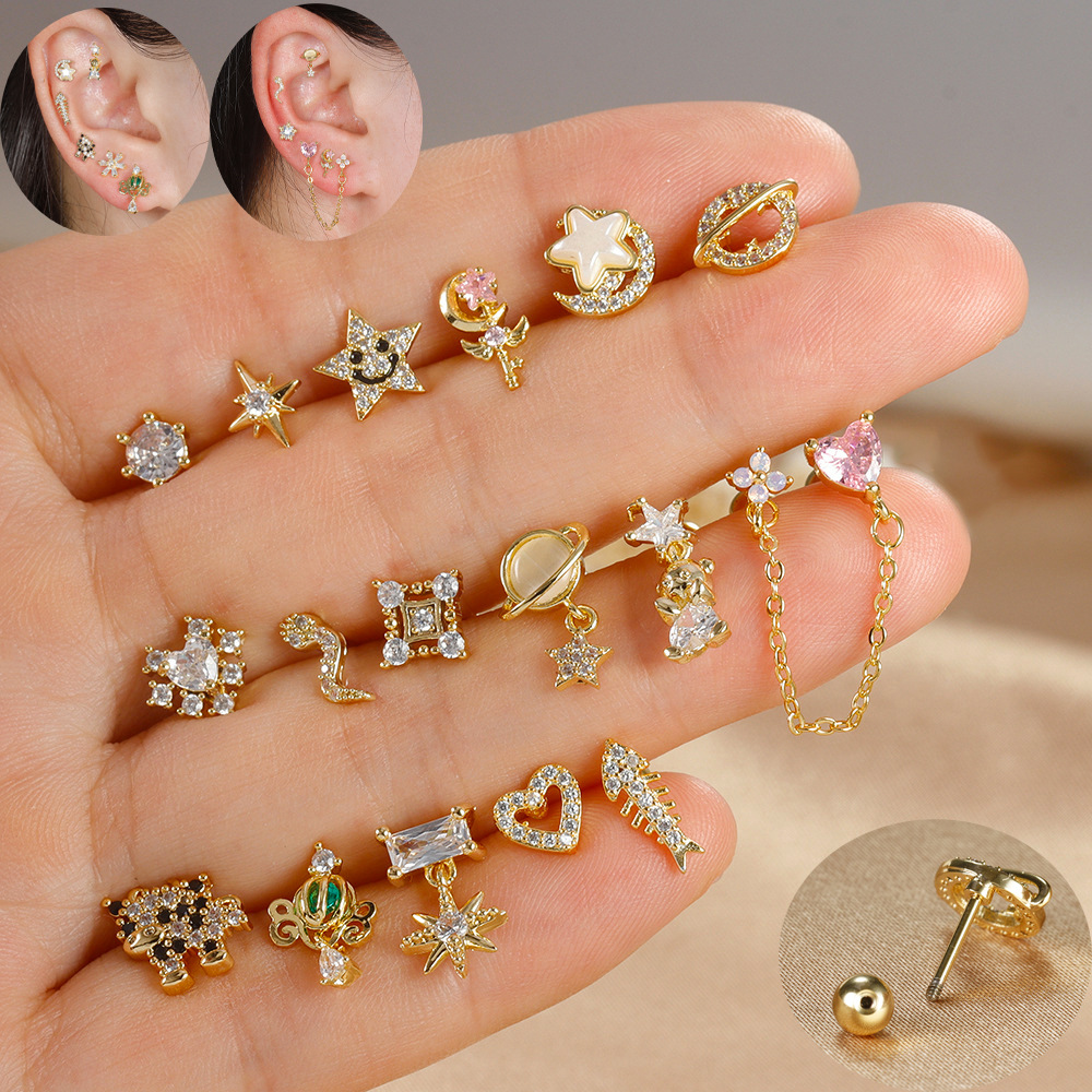 1pc Cartilage Ear Piercing Ear - Tragus Flat Back review and price