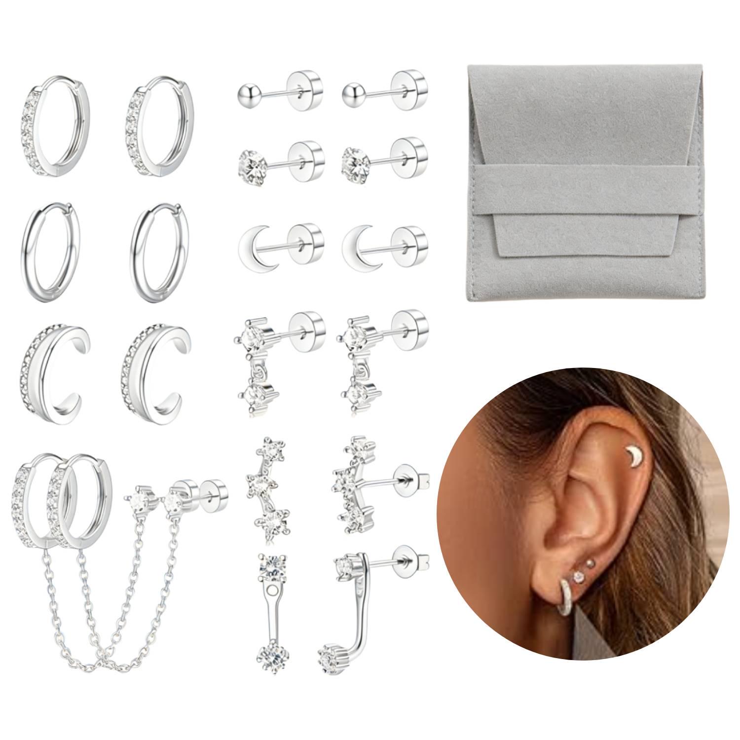Hypoallergenic Earrings for Wo - Tragus Flat Back review and price