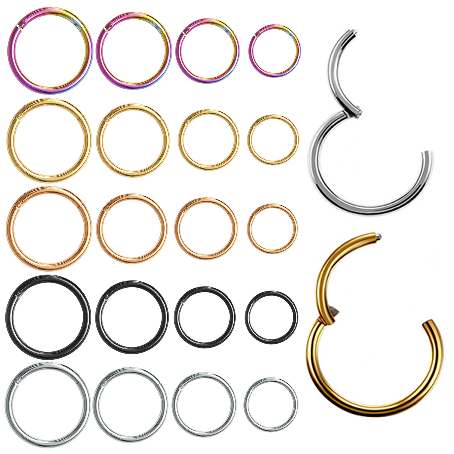 1/2PCS 6/8/10/12mm Nose Ring H - Clicker Ring Seamless review and price
