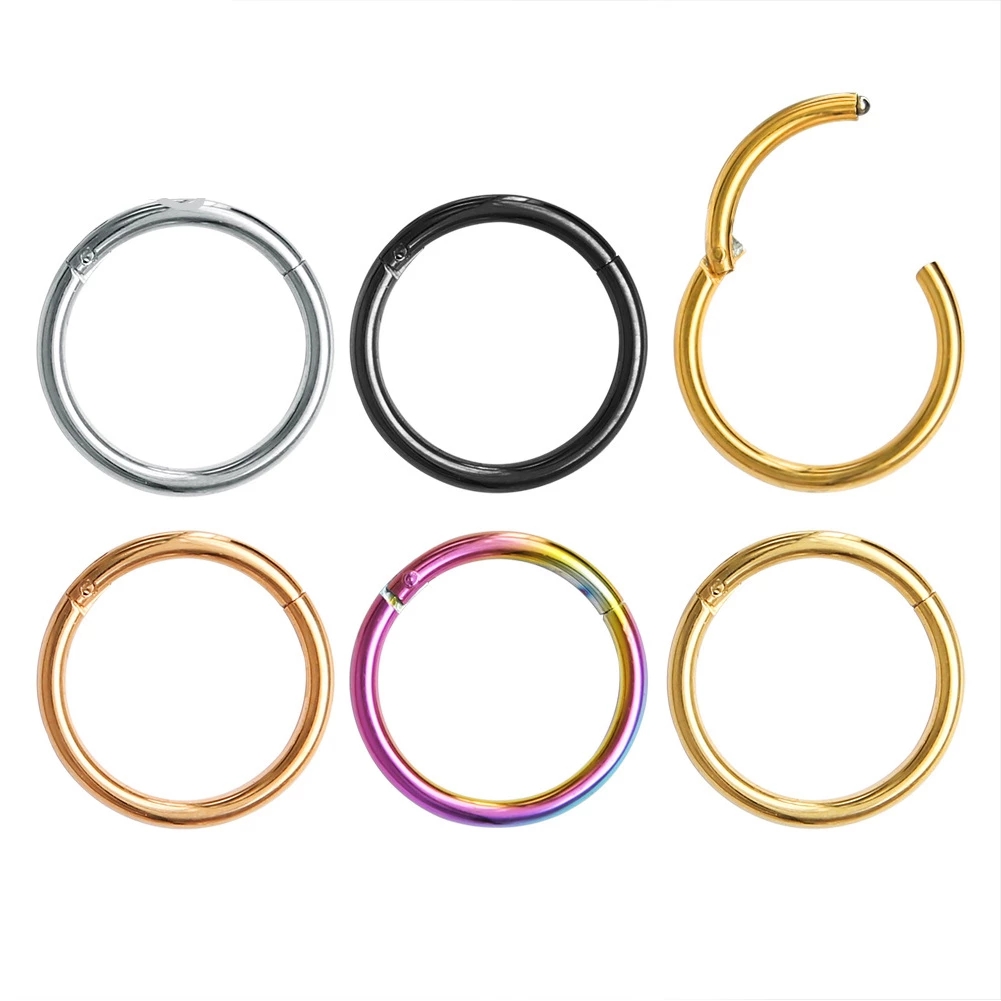1/2PCS 6/8/10/12mm Nose Ring H - Clicker Ring Seamless review and price