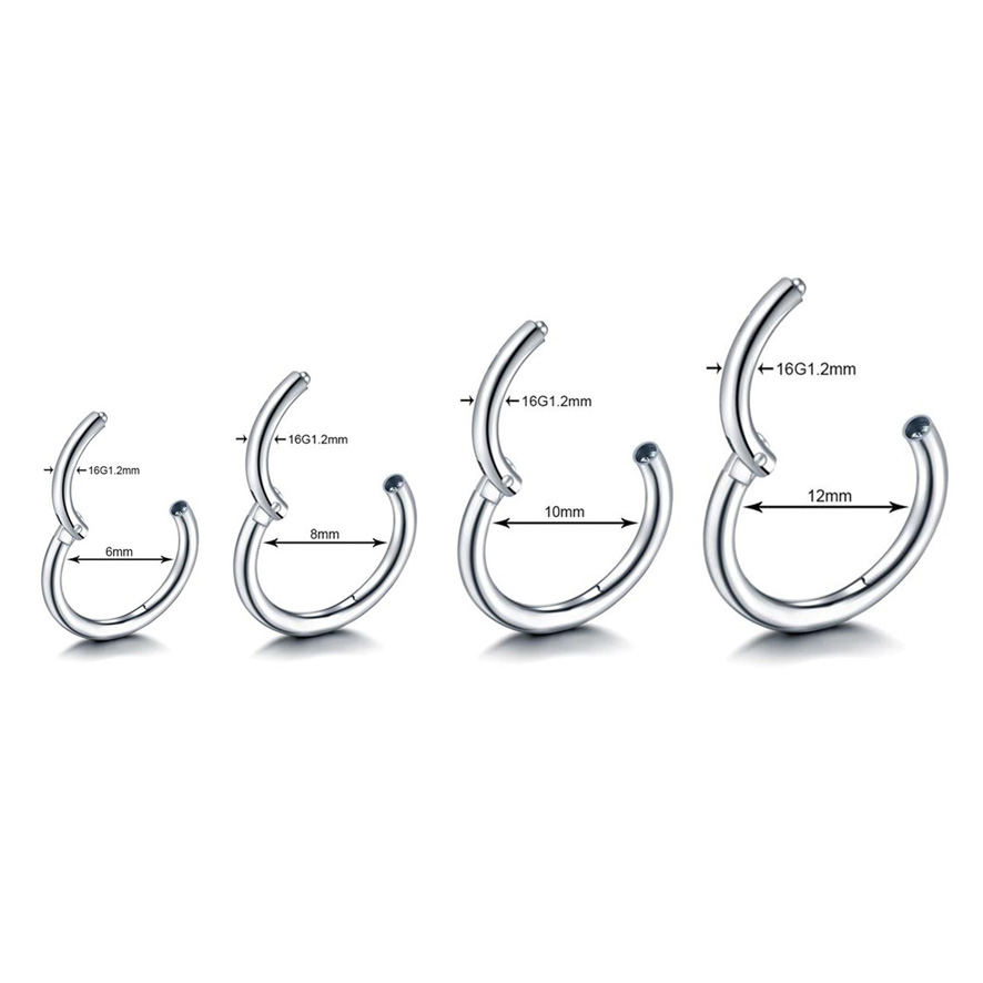1/2PCS 6/8/10/12mm Nose Ring H - Clicker Ring Seamless review and price
