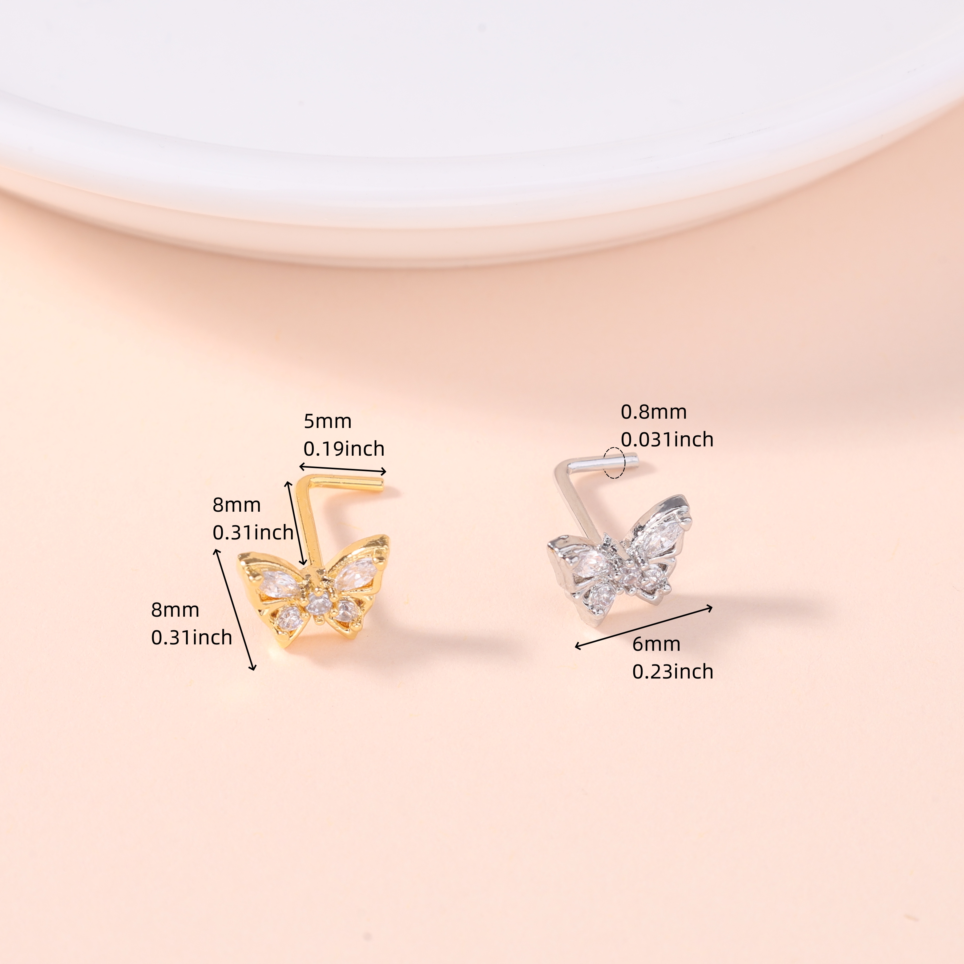 1Pcs Nose Stud Rings L Screw S - Body Jewelry Nose Studs review and price