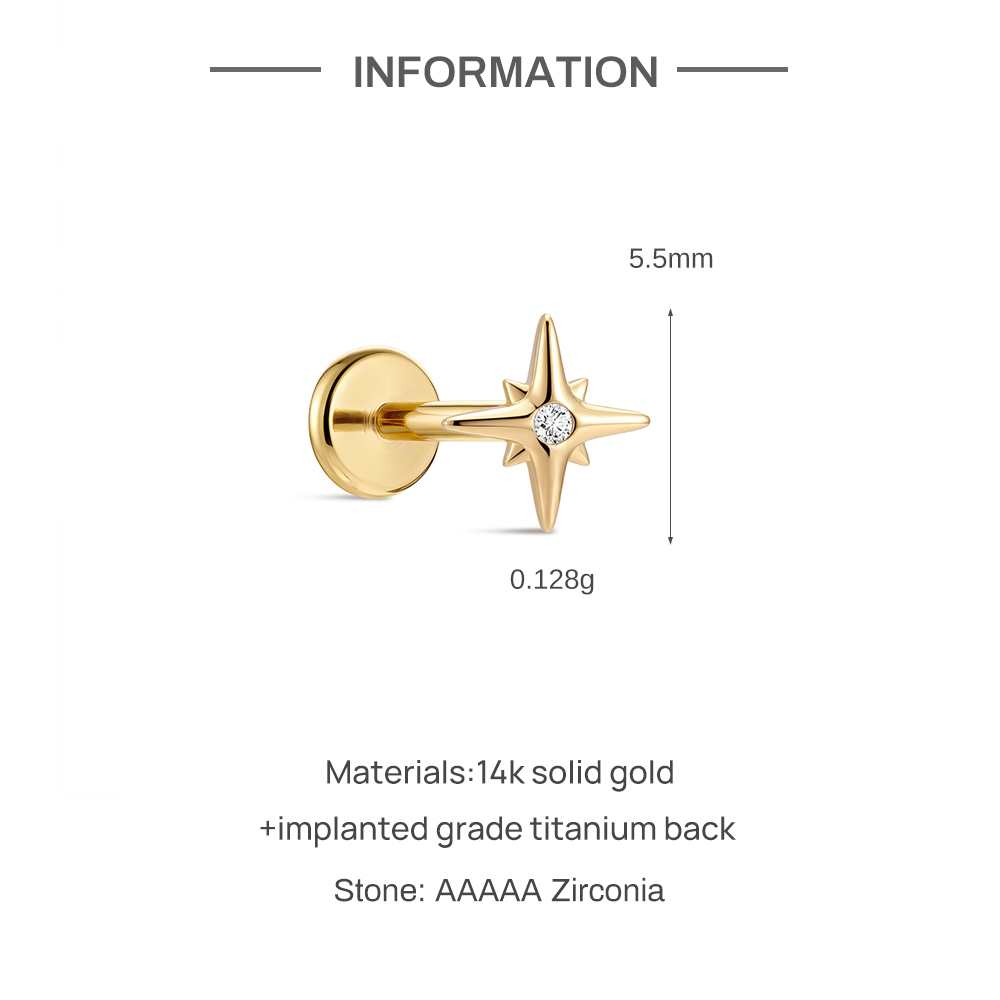 CANNER 1PC 14K Solid Gold Eigh - Tragus Flat Back review and price
