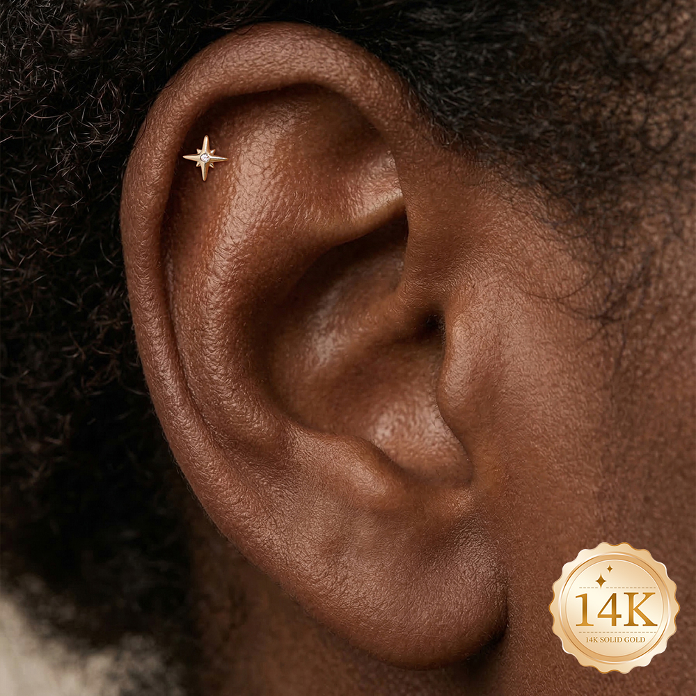 CANNER 1PC 14K Solid Gold Eigh - Tragus Flat Back review and price