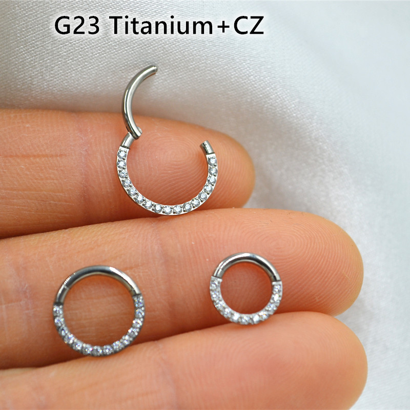 10pcs/lot  G23 Titanium Nose S - Clicker Ring Seamless review and price