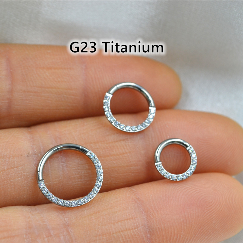 10pcs/lot  G23 Titanium Nose S - Clicker Ring Seamless review and price