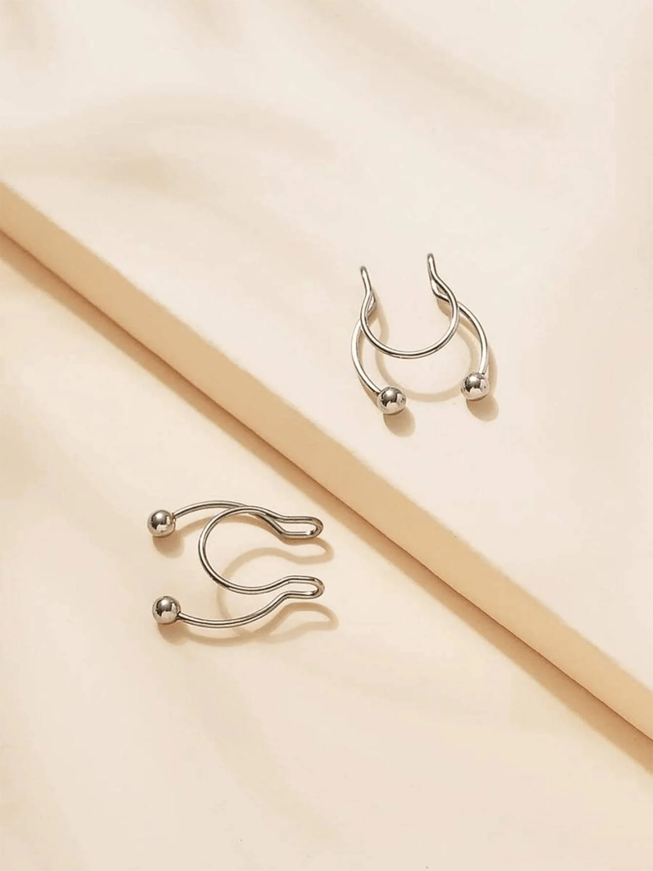 2pcs Stainless Steel Clip-On N - Body Jewelry Nose Studs review and price