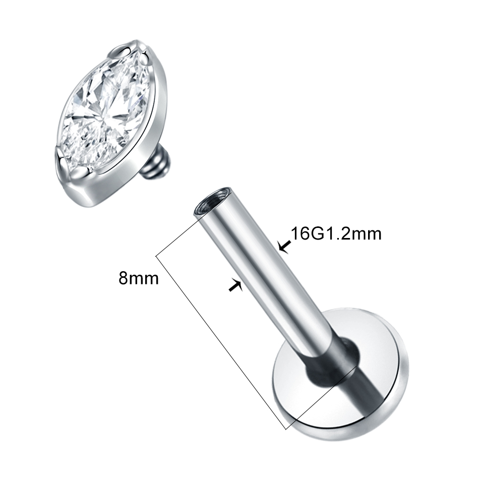 1Pc/5Pcs Titanium Cartilage Ea - Tragus Flat Back review and price
