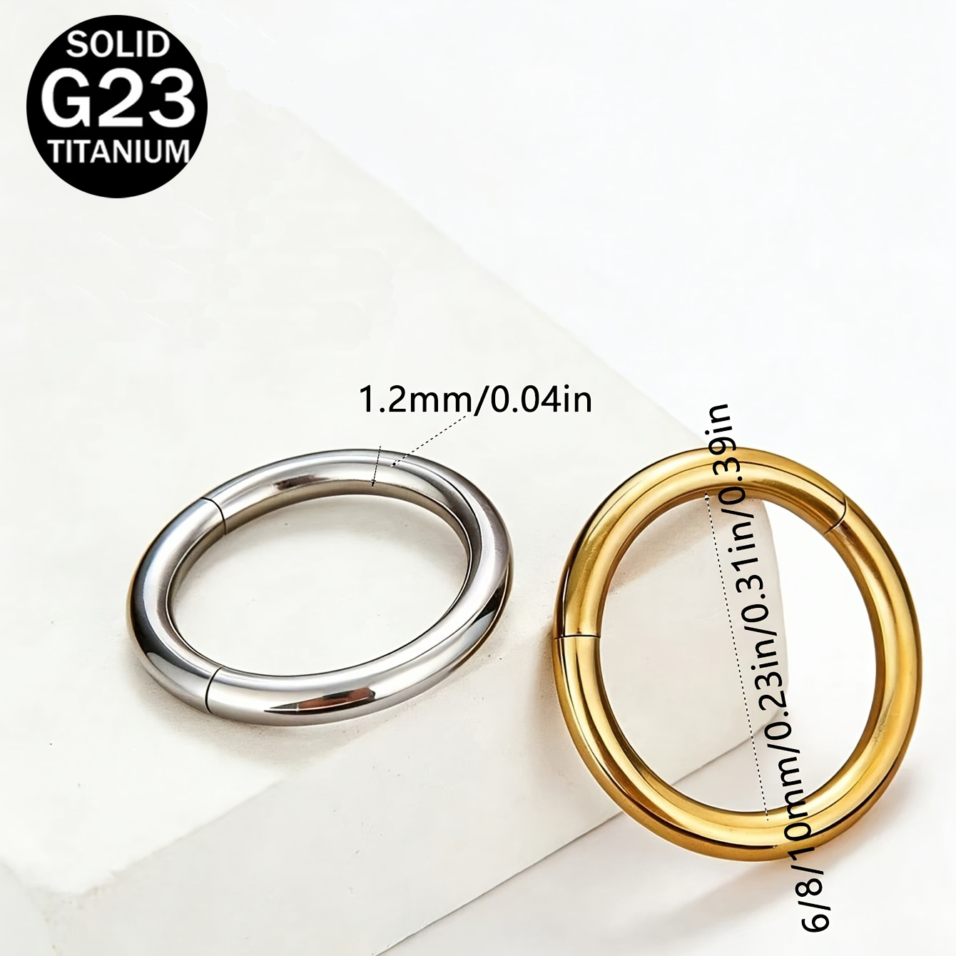 2pcs/Set G23 Titanium Nose Rin - Clicker Ring Seamless review and price