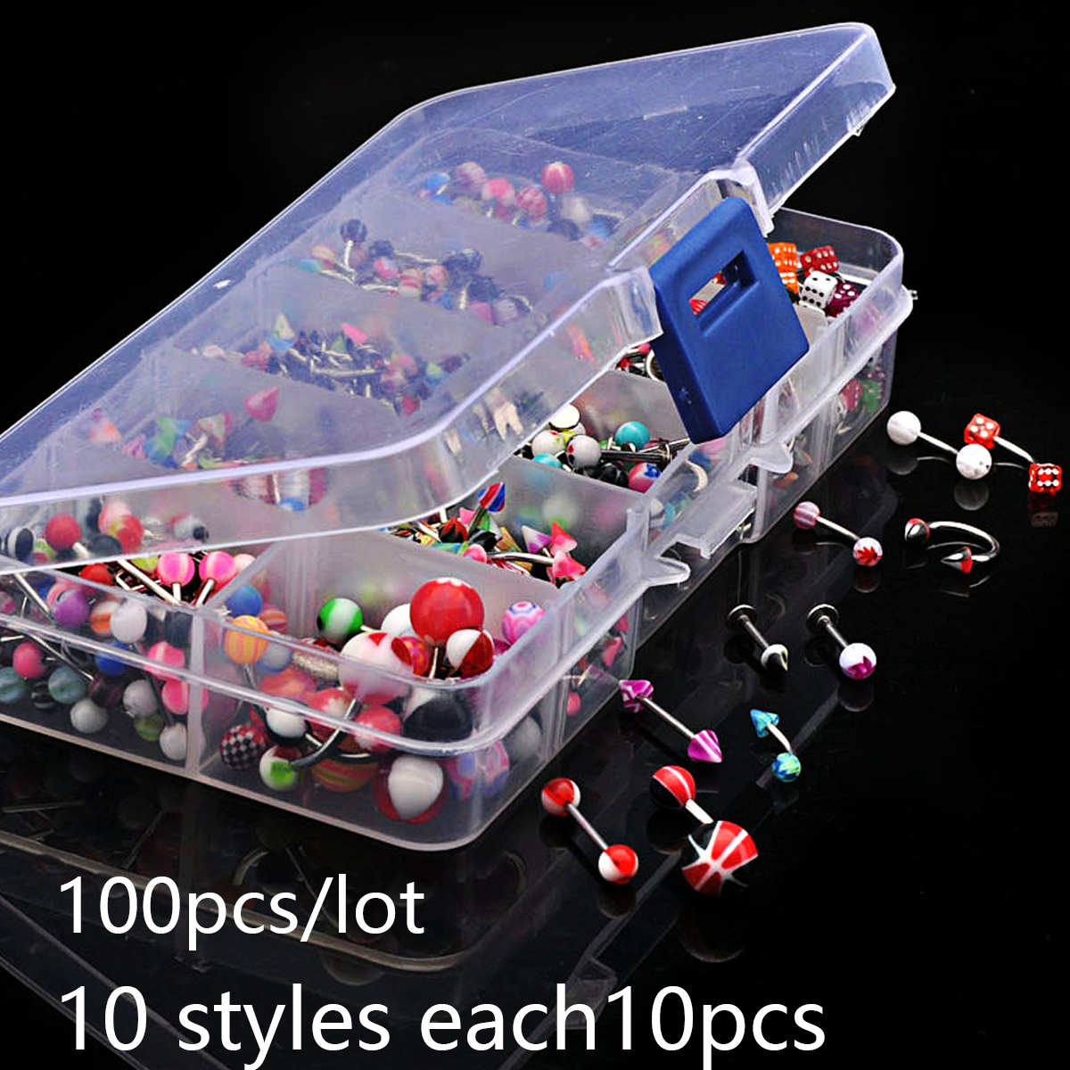 45/80/110Pcs Mix Styles Stainl - Body Jewelry Storage review and price