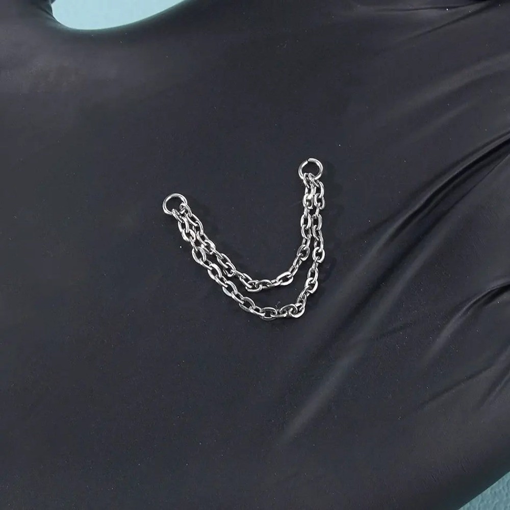 Titanium Nose Chain Double Cha - Body Jewelry Titanium review and price