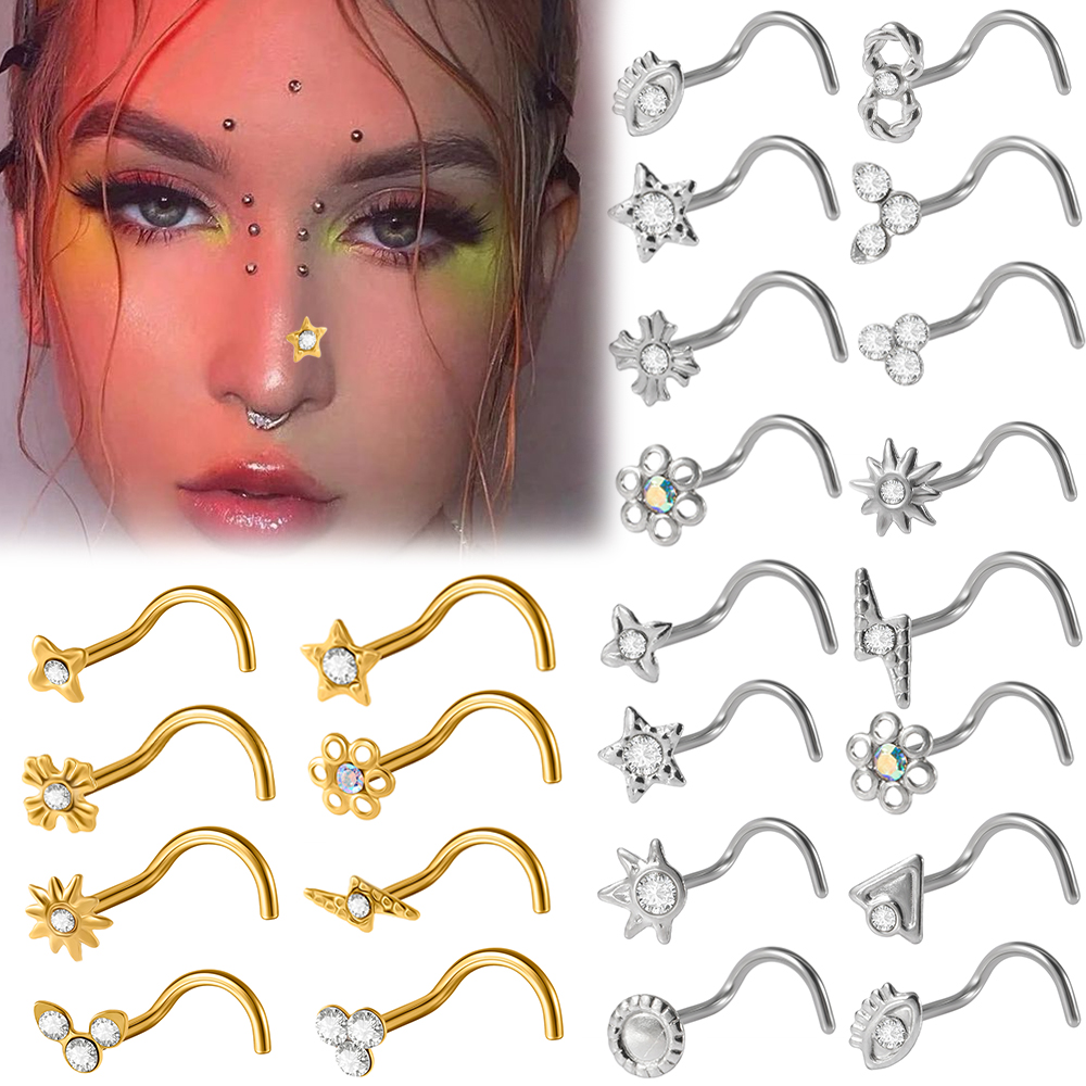 1-15PCS Stainless Steel Nose S - Body Jewelry Etc review and price