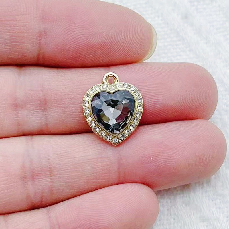 10pcs heart-shaped inlaid colo - Body Jewelry Diy review and price
