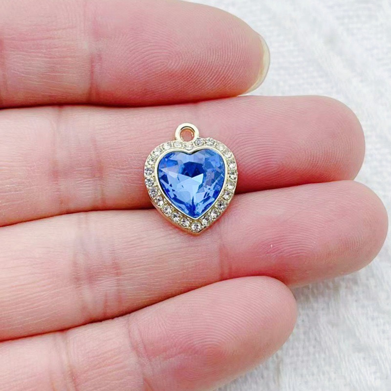 10pcs heart-shaped inlaid colo - Body Jewelry Diy review and price