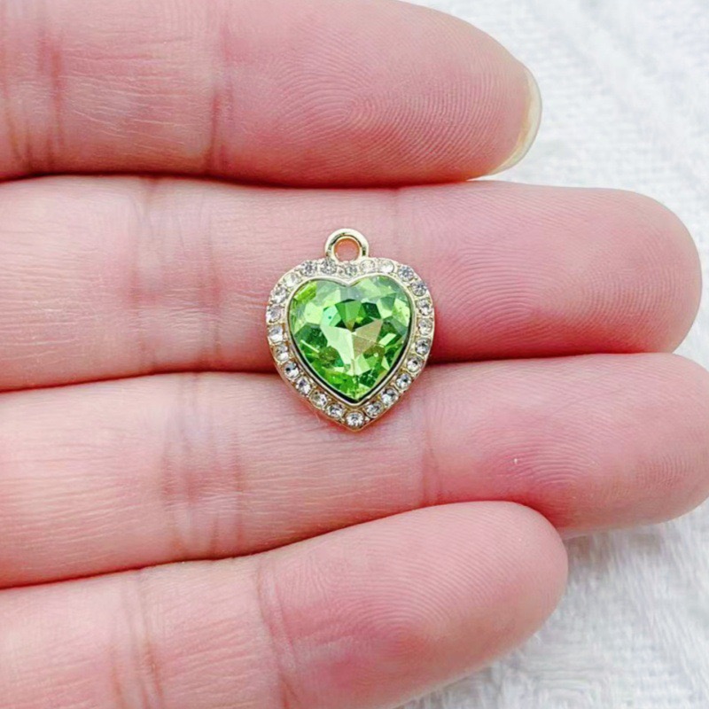 10pcs heart-shaped inlaid colo - Body Jewelry Diy review and price