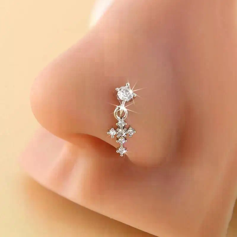 Dangle Nose Rings For Women Cr - Body Jewelry Nose Studs review and price