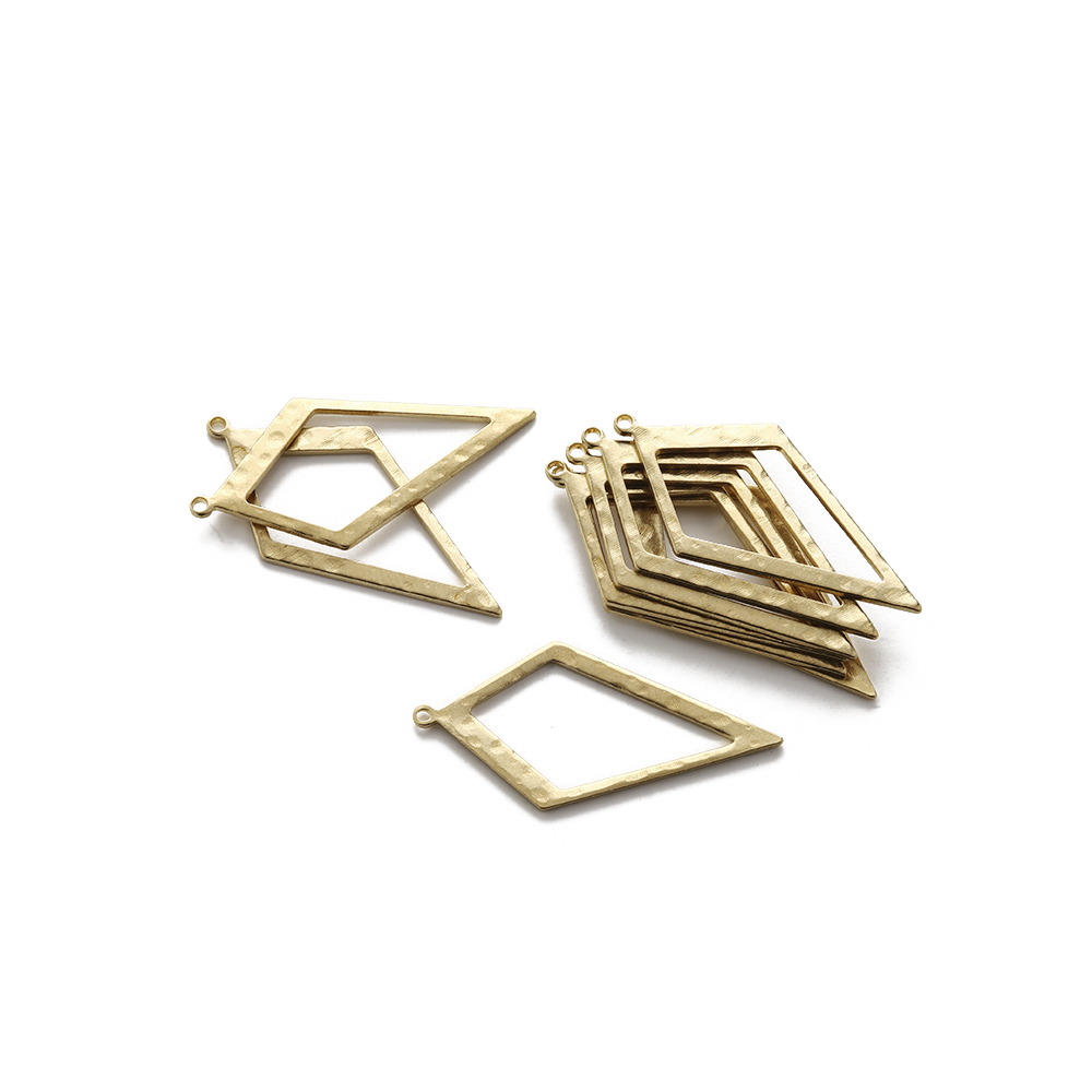 Raw Brass Hammered Rhombus Cha - Body Jewelry Diy review and price