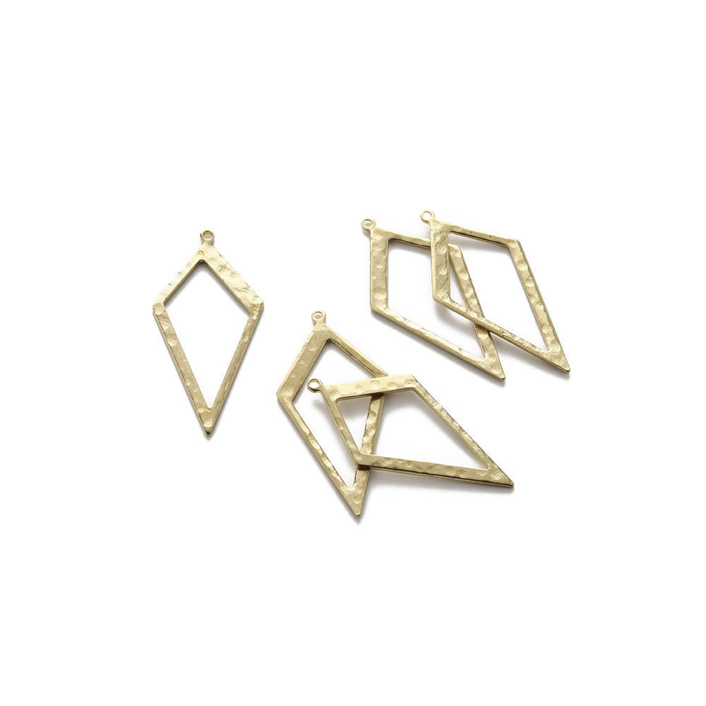 Raw Brass Hammered Rhombus Cha - Body Jewelry Diy review and price