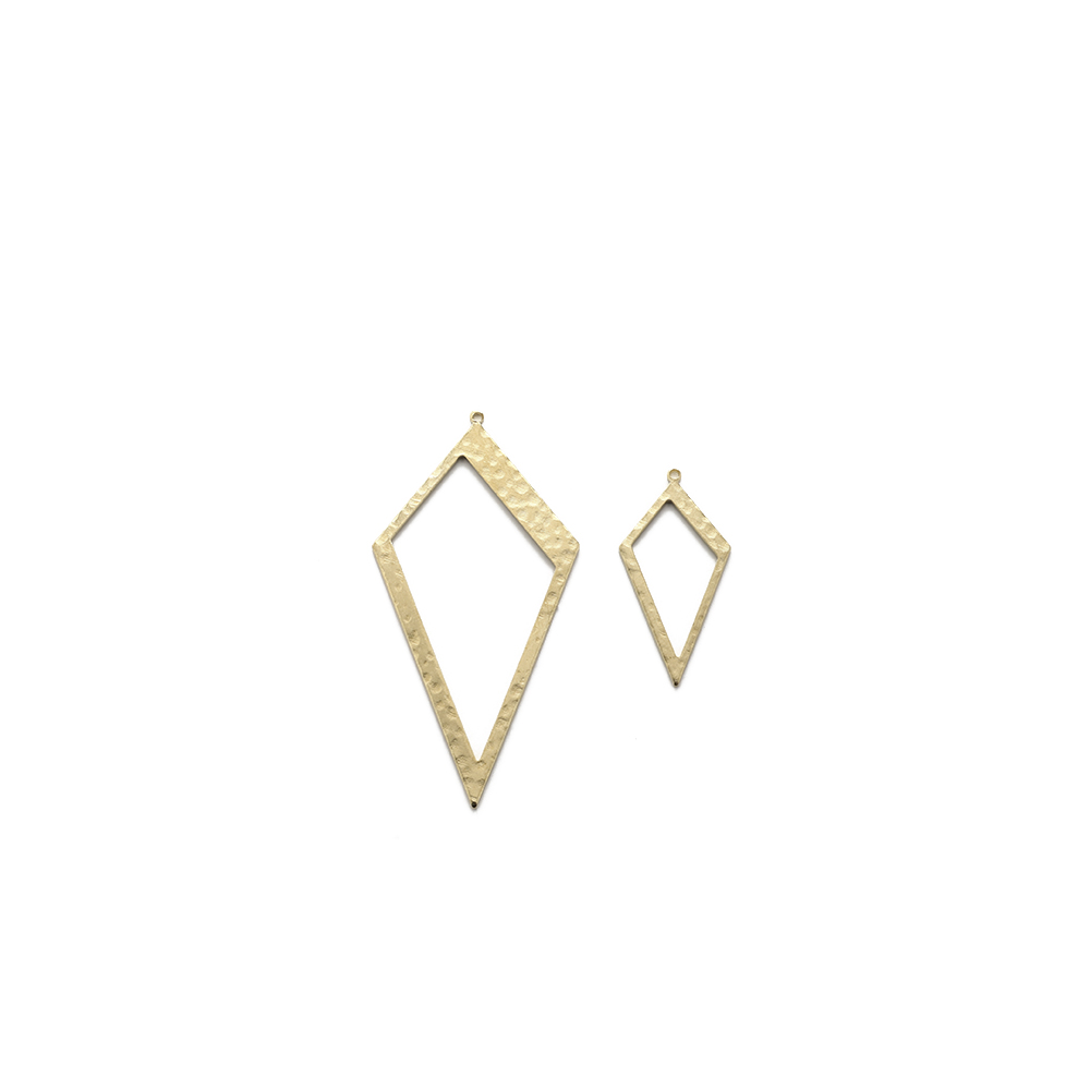 Raw Brass Hammered Rhombus Cha - Body Jewelry Diy review and price