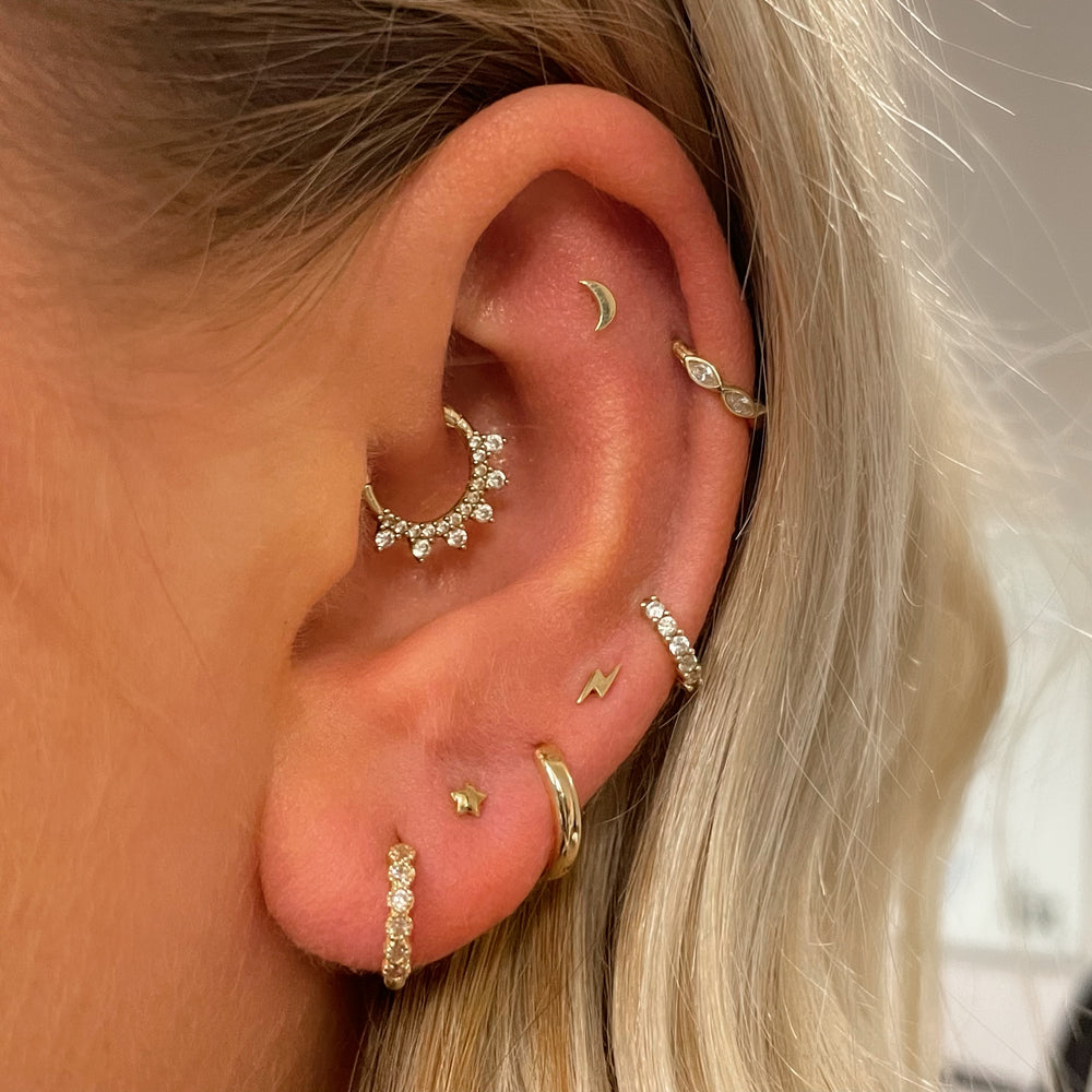 1PC Star Moon Lightning Zircon - Tragus Flat Back review and price