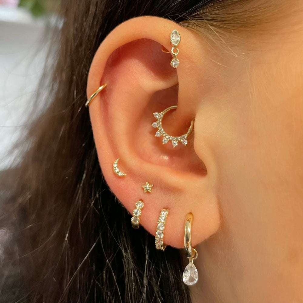 1PC Star Moon Lightning Zircon - Tragus Flat Back review and price
