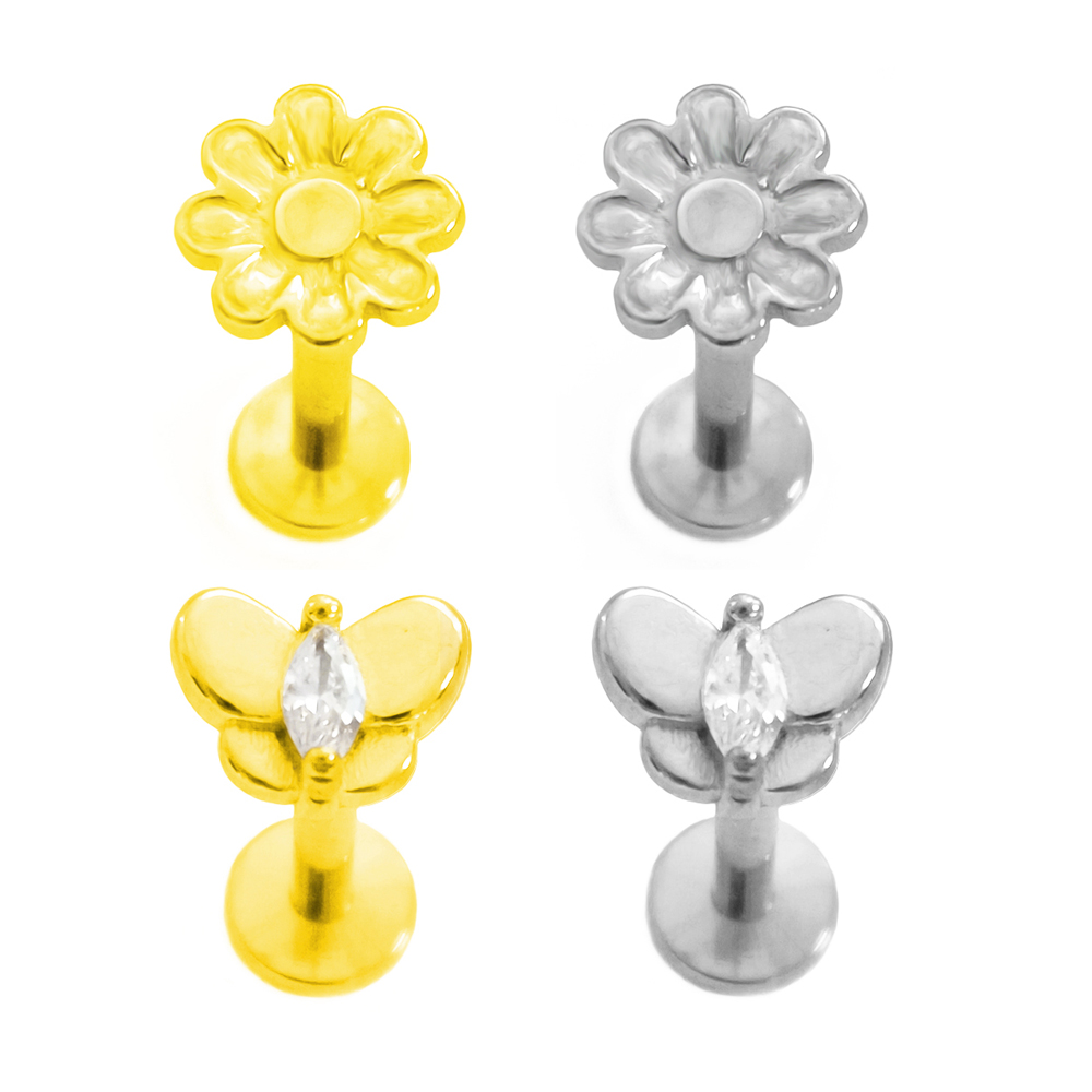 Flower Labret Piercing Butterf - Tragus Flat Back review and price