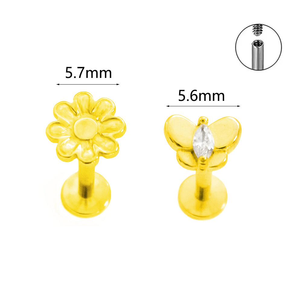 Flower Labret Piercing Butterf - Tragus Flat Back review and price