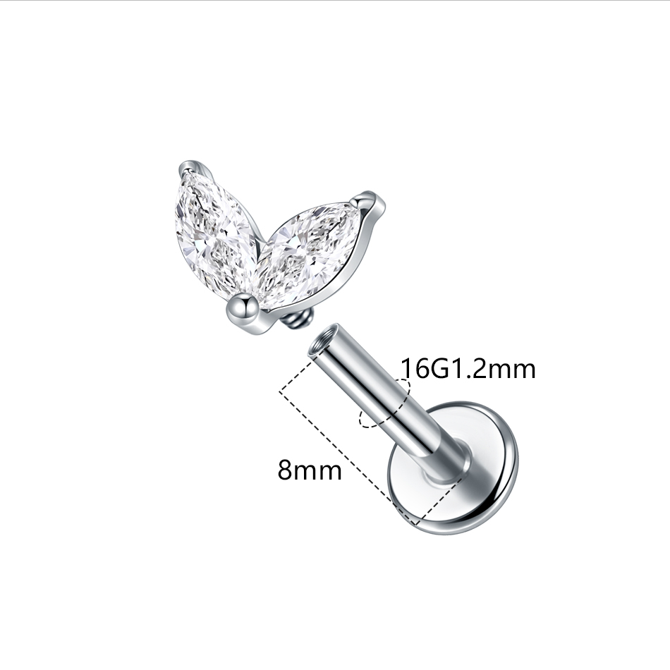 1pc Titanium White Green Zirco - Tragus Flat Back review and price