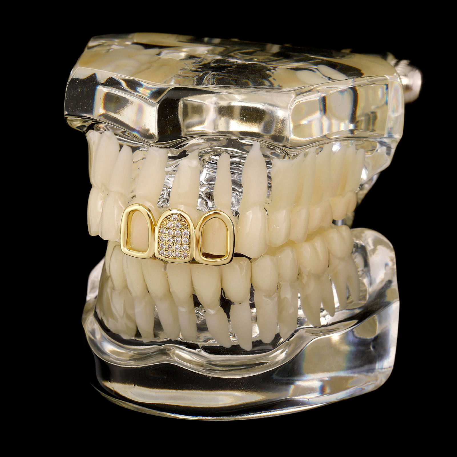 Rhinestone Teeth Cover Gold Pl - Body Jewelry Piercing review and price