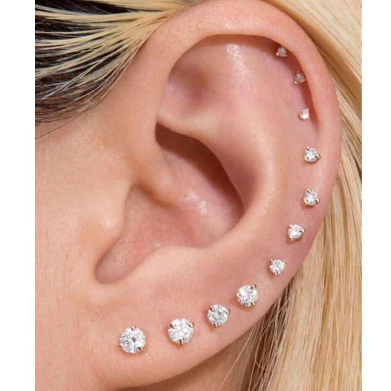 1Pair Classic Flat Back Screw  - Tragus Flat Back review and price