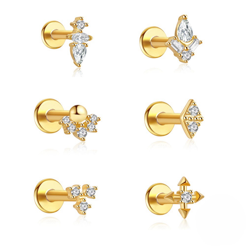 1PC Stainless Steel Crystal CZ - Tragus Flat Back review and price
