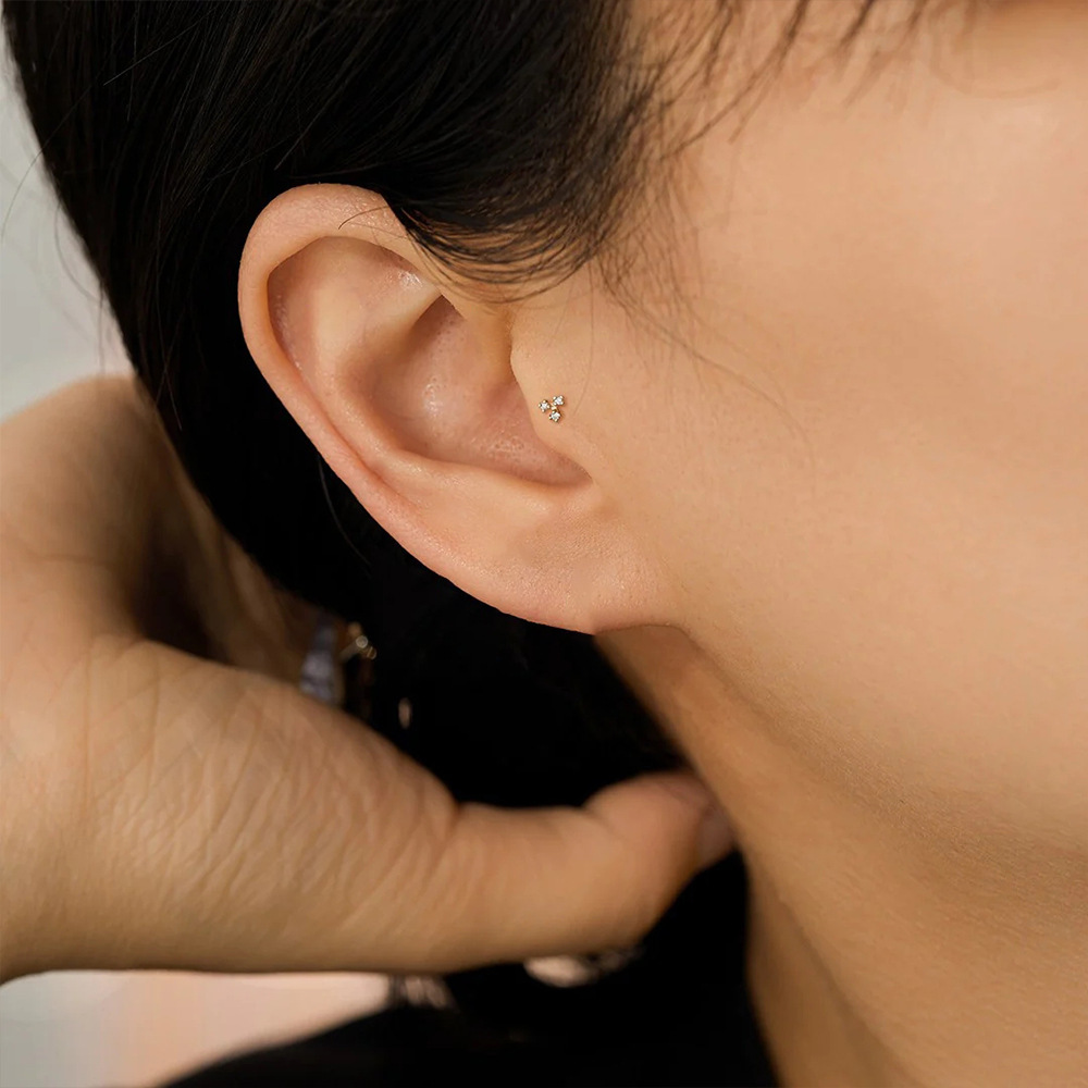 1PC Stainless Steel Crystal CZ - Tragus Flat Back review and price