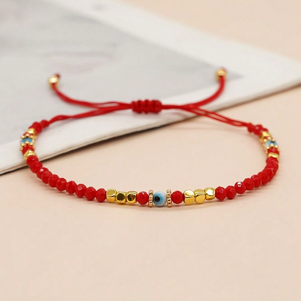 Boho Red Crystal Beaded Bracel - Body Jewelry Charms review and price